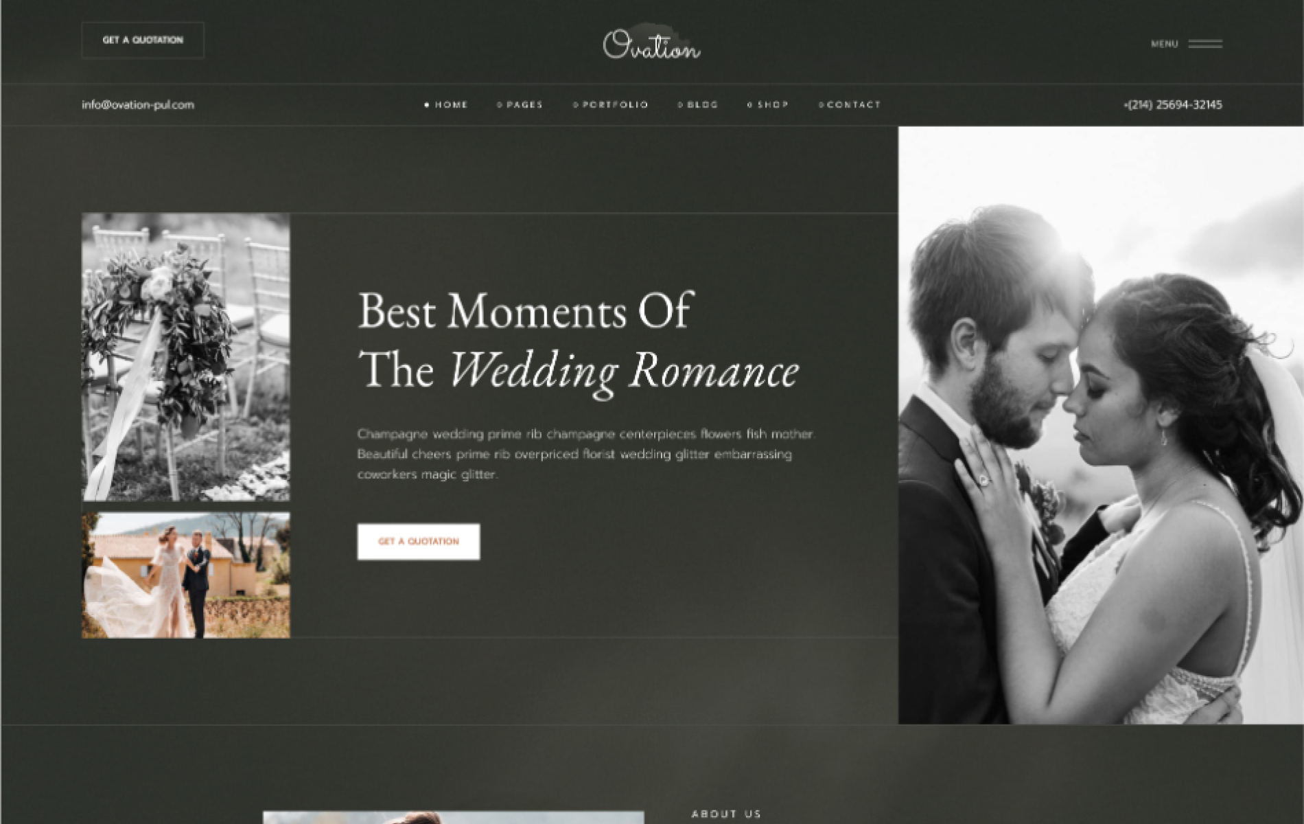 Ovation - Wedding & Event Photography HTML Template